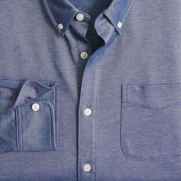 J. Crew Factory Sz. XXL Dusty Twilight Performance Knit Oxford Shirt Preppy Work - Picture 4 of 16